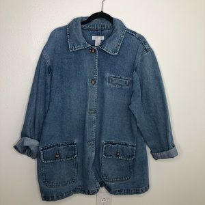 Vintage 90’s denim jacket oversized chore coat L